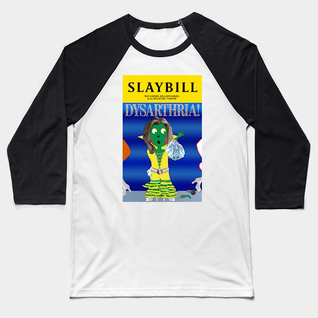 Broadway Zombie Dysarthria! Slaybill Baseball T-Shirt by jrbactor